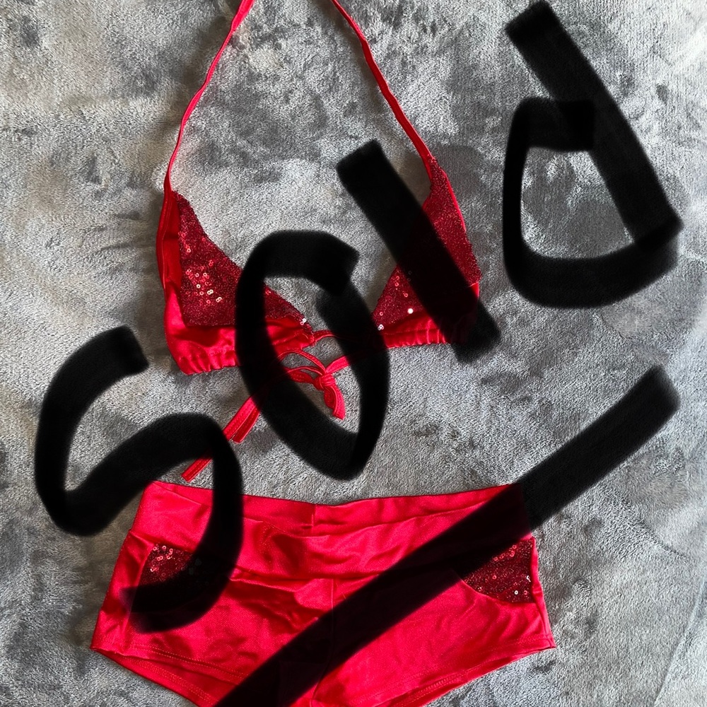 Red Sequin 2 Piece Set